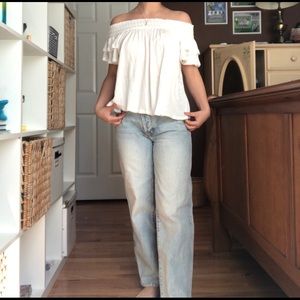 White Off the shoulder top